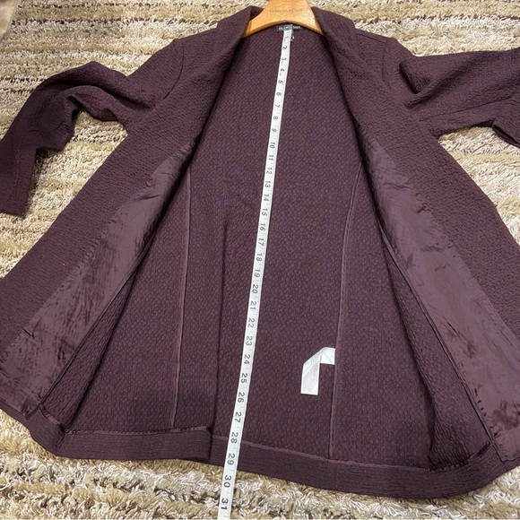 EILEEN FISHER XS Textured Jacket Blazer Oversized Open-Front Purple - Picture 10 of 13